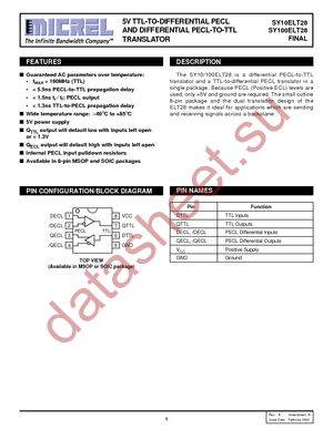 SY10ELT28KG datasheet  